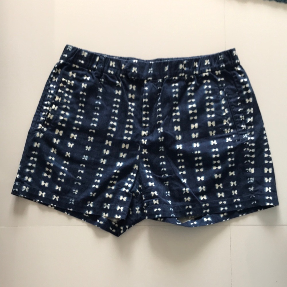 New J Crew navy blue print shorts Sz 12